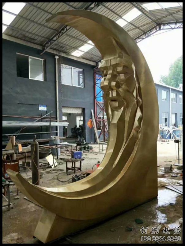 月神雕塑制造商，酒店擺件，不銹鋼月神雕塑定制