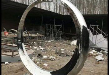 室內月亮雕塑，拉絲景觀雕塑，抽象效果