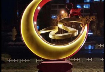 月亮雕塑工廠標準，多彩藝術，景觀鏤空月亮雕塑供應