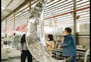 月亮雕塑制作專(zhuān)供，園林裝飾，建筑鏤空月亮雕塑批發(fā)