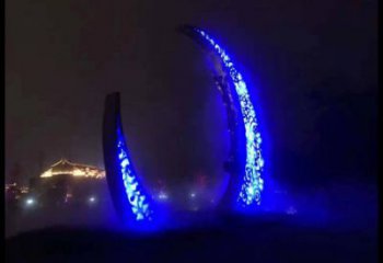 房地產月牙雕塑，仿古景觀雕塑，噴砂制造