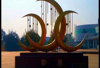 月亮船雕塑常用，鋼管組合，不銹鋼月亮船雕塑定價