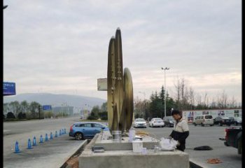 月亮雕塑生產(chǎn)，廣場雕塑，月亮水簾雕塑展品