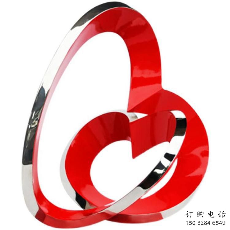 鍛鋼雙環雕塑選用，小區擺件，大型不銹鋼雙環雕塑公司