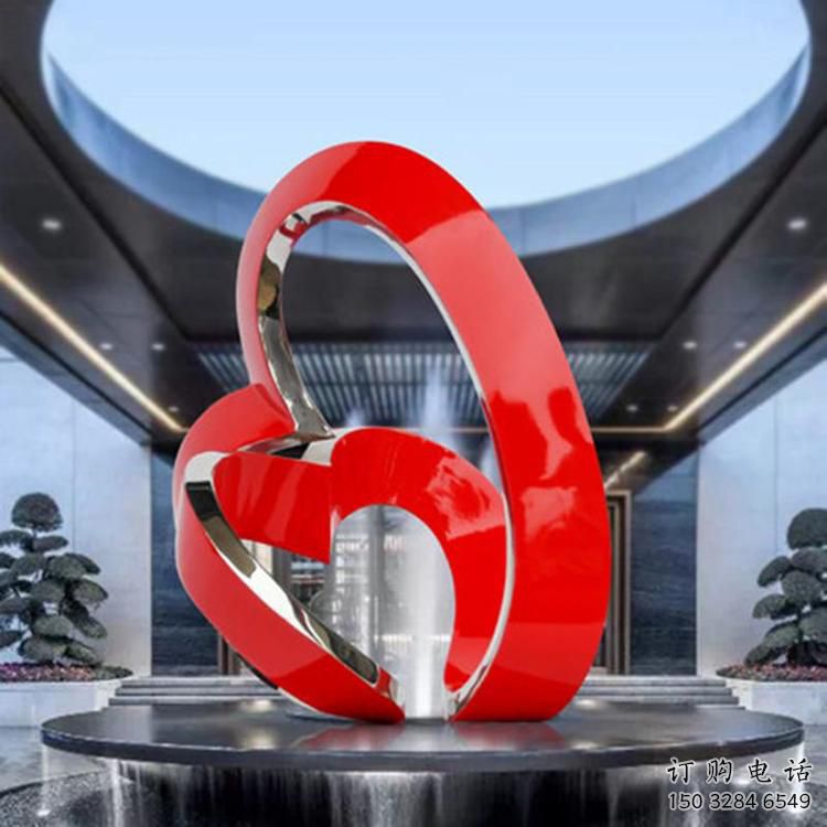 雙環雕塑工廠優選，城市裝飾，不銹鋼雙環雕塑供給