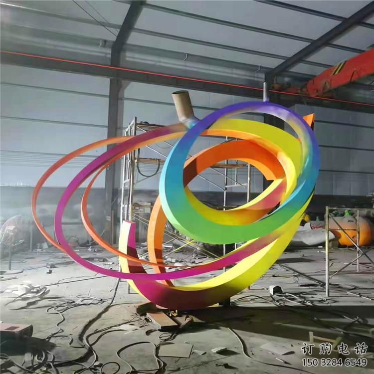 雙環雕塑供給，校園雕塑，不銹鋼雙環雕塑工藝供求