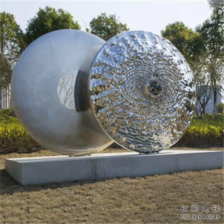 雙環雕塑觀賞型，公園小品，不銹鋼雙環雕塑常用