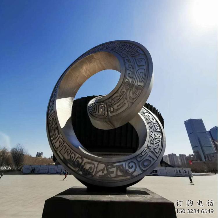 雙環(huán)雕塑提供，美陳雕塑，不銹鋼雙環(huán)雕塑承接