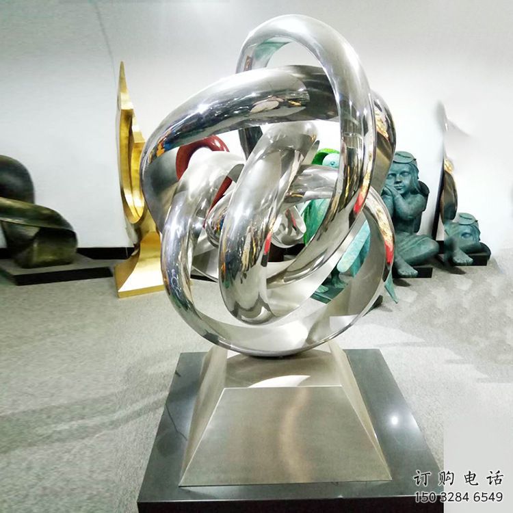 雙環雕塑選定，美陳雕塑，現代不銹鋼雙環雕塑優選