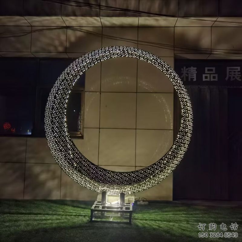 圓環雕塑供應，城區小品，燈光圓環雕塑制造商