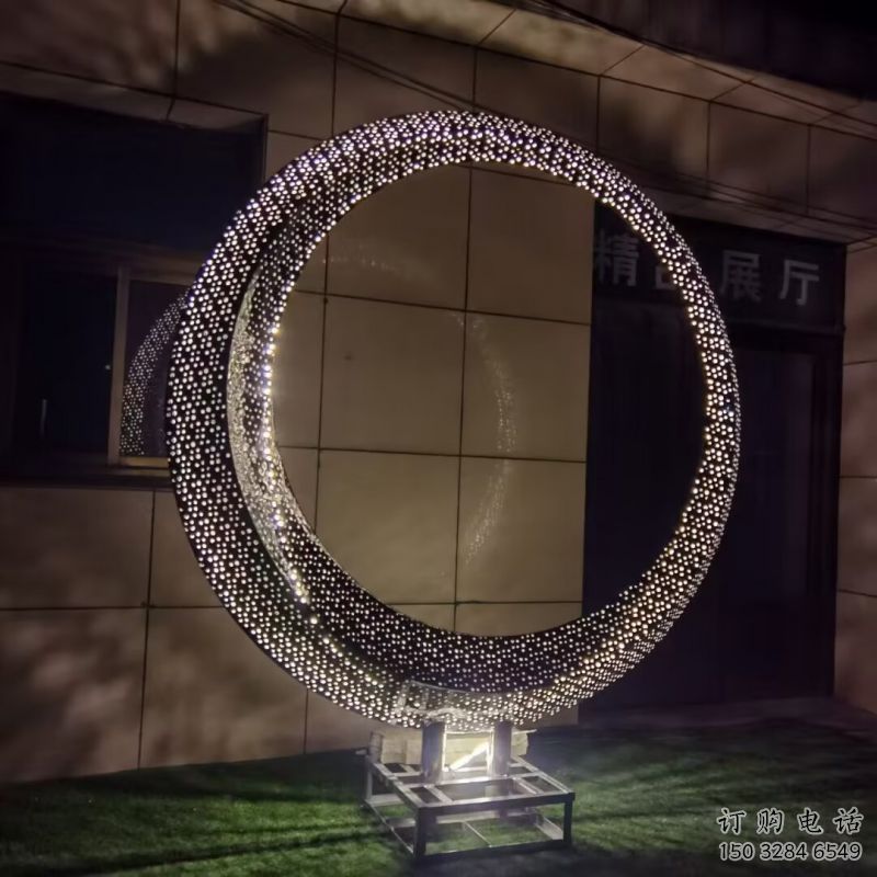 圓環雕塑通用，街道標識，燈光圓環雕塑承接