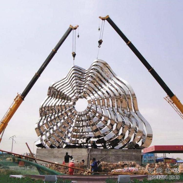 圓環鑄造觀賞型，露天雕塑，不銹鋼圓環雕塑訂做