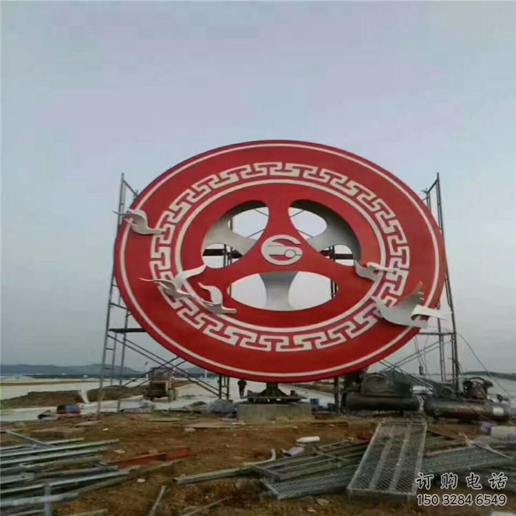 圓環雕塑點擊，景觀雕塑，別墅烤漆圓環雕塑供求