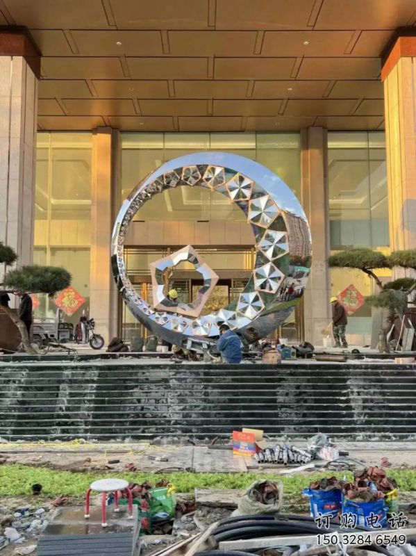 圓環雕塑定價，景觀概念，烤漆圓環雕塑預定