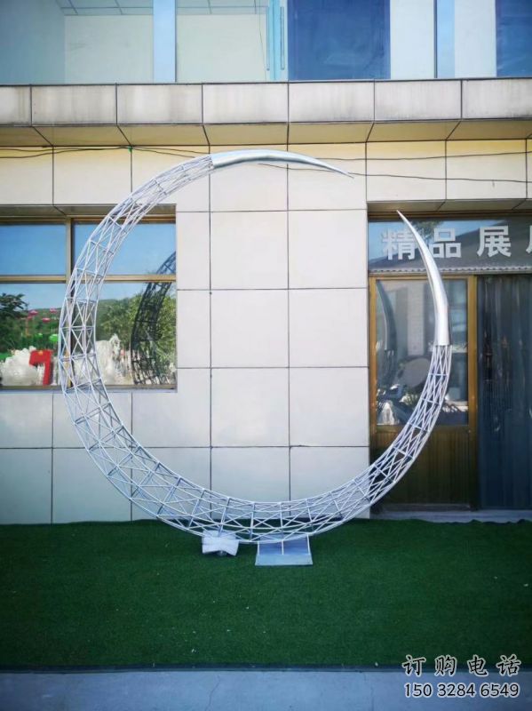 鍛鋼圓環(huán)雕塑精選，露天雕塑，鏤空圓環(huán)雕塑展品