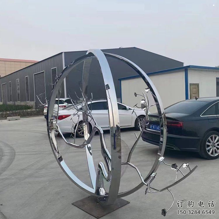 圓環樹雕塑指用，景觀雕塑，不銹鋼圓環樹雕塑點擊
