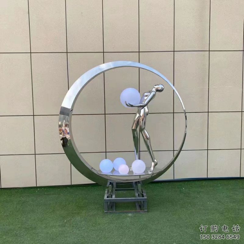 仙子雕塑預定，白鋼構件，文化景觀圓環(huán)仙子雕塑選定