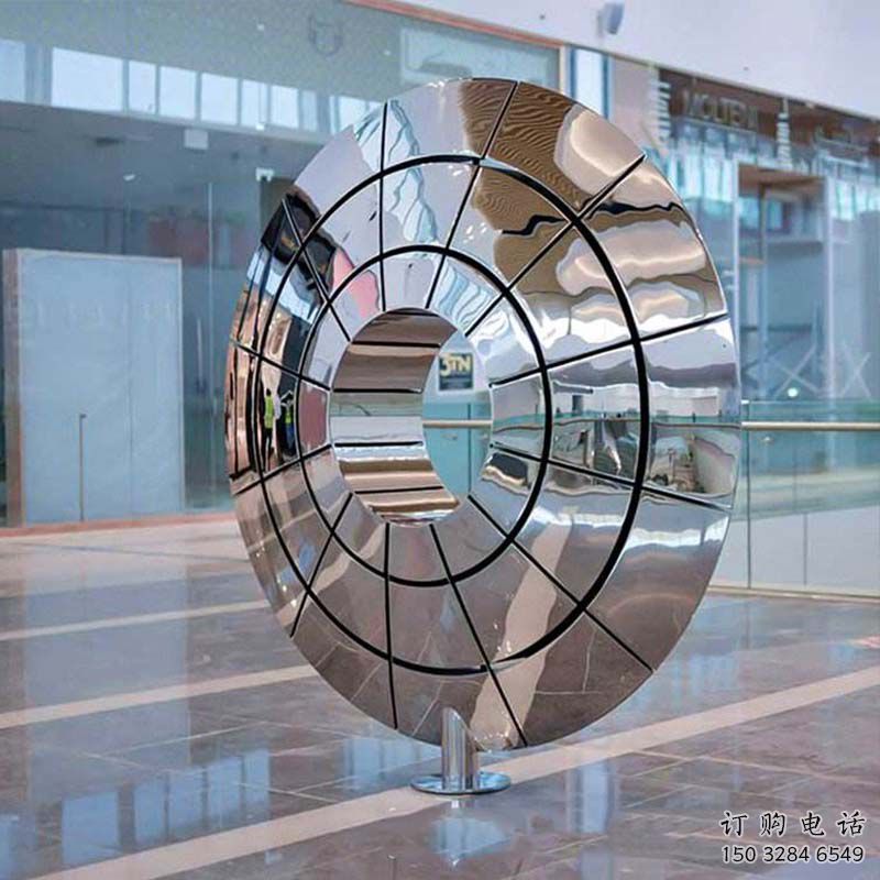 制造圓鏡雕塑，鋼管組合，不銹鋼圓鏡雕塑常用