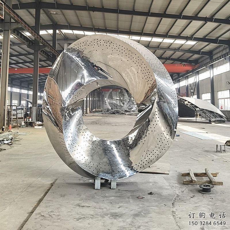 圓圈雕塑提供，園林裝飾，小區(qū)不銹鋼圓圈雕塑承接