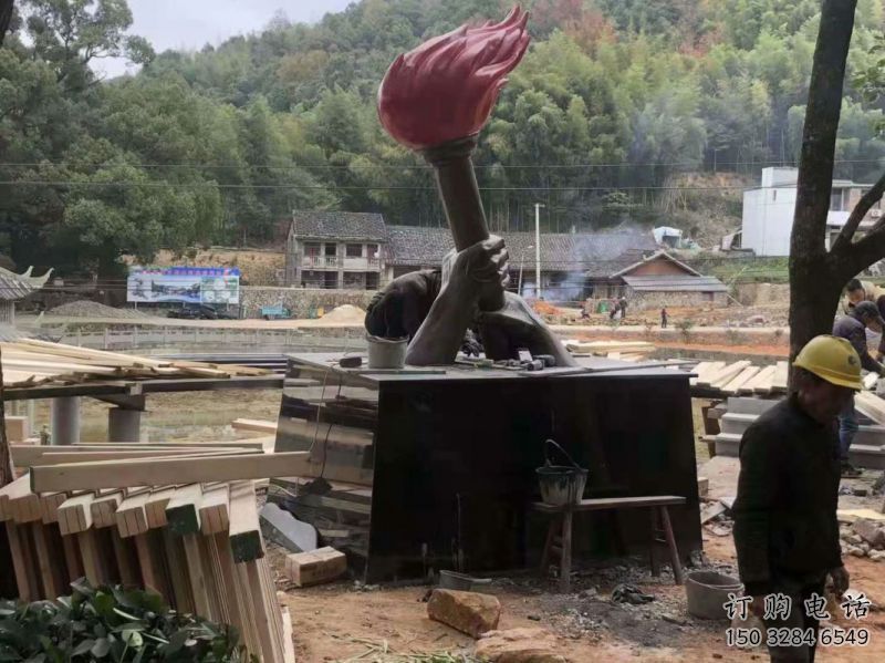 火把雕塑點擊，城區小品，不銹鋼火把雕塑承接