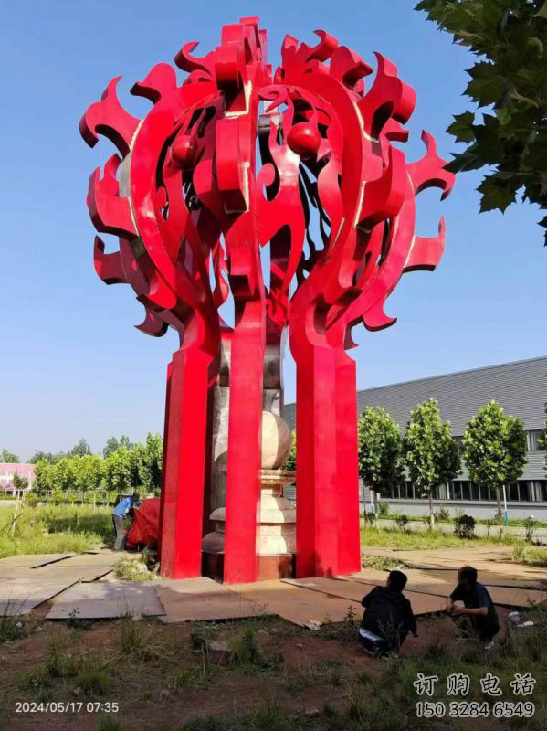 火球雕塑，精神堡壘火球雕塑落地展示