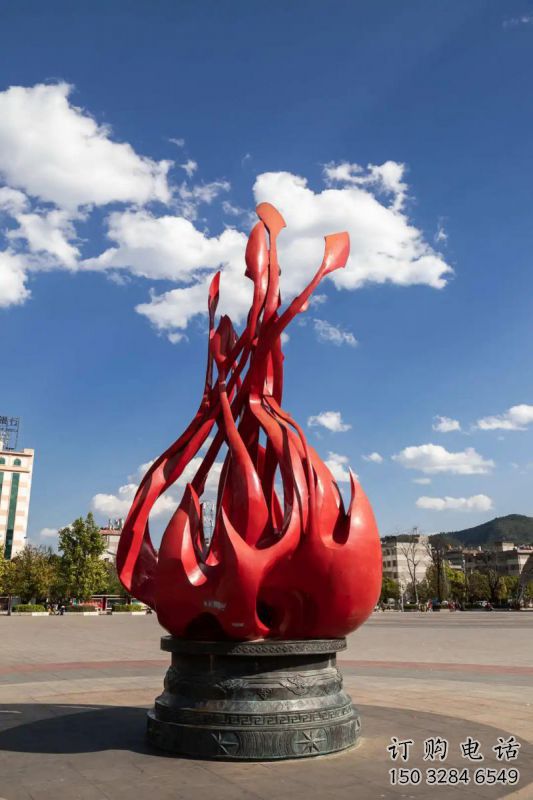 火炬雕塑生產(chǎn)，景區(qū)案例，不銹鋼火炬雕塑優(yōu)選