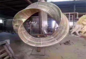 雙環雕塑供需，標識雕塑，不銹鋼雙環雕塑制造商