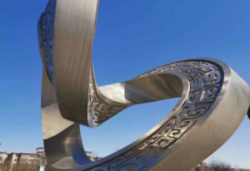 雙環雕塑制造商，城市雕塑，不銹鋼雙環雕塑觀賞型