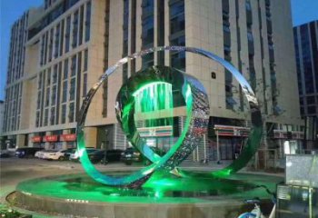 圓環雕塑常用，鋼管組合，燈光圓環雕塑定價