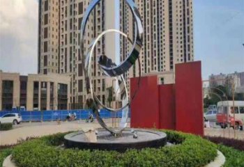 圓環雕塑觀賞型，城市裝飾，燈光圓環雕塑標準