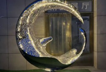 制造圓環(huán)雕塑專供，地標(biāo)擺件，燈光圓環(huán)雕塑訂做