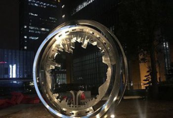 戶外圓環雕塑通用，多彩藝術，不銹鋼圓環雕塑供應