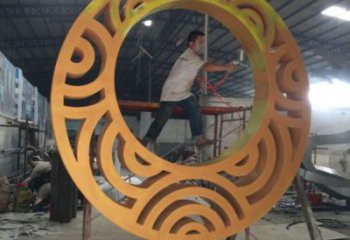 房地產圓環雕塑，仿古景觀雕塑，噴砂制造