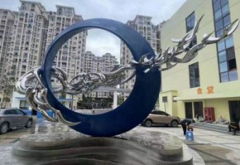 圓環雕塑定做，小區擺件，烤漆圓環雕塑制作