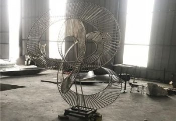 圓環雕塑供求，村標概念，鏤空圓環雕塑制作承接