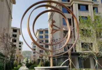 舞者雕塑精選，室外軟裝，抽象圓環舞者雕塑精選