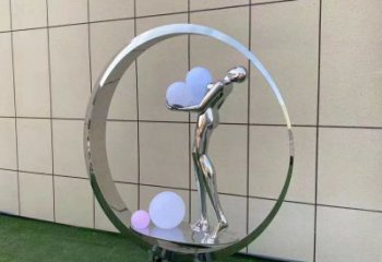 圓環(huán)雕塑生產(chǎn)商，舞者雕塑制作，圓環(huán)舞者雕塑供應(yīng)商