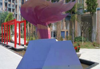 抽象火把雕塑優選，拉絲工藝，不銹鋼火把雕塑承接