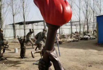 火把雕塑制作供需，景區案例，鋼結構不銹鋼火把雕塑供給