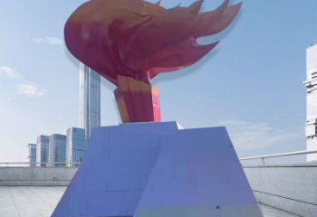 火炬雕塑承接，景區案例，不銹鋼火炬雕塑定制