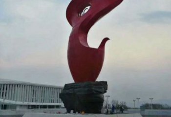 火炬雕塑供應，花園小品，現代不銹鋼火炬雕塑展品