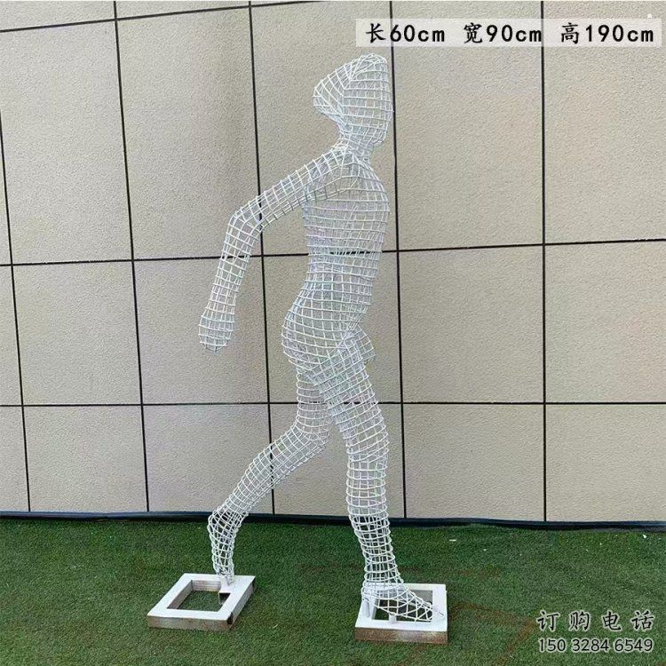 鏤空體育雕塑展品，室外軟裝，鐵藝人物雕塑訂做