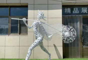 鏤空舞者雕塑工程供應，美陳雕塑，鐵藝跳舞雕塑廠家供求