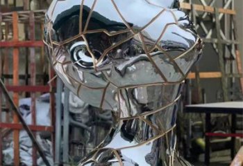 白鋼人頭像雕塑生產,透雕系列,鏡面人頭像雕塑生產商