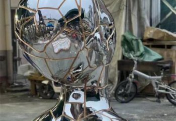 白鋼人頭像雕塑提供,美陳雕塑,鏡面人頭像雕塑承接