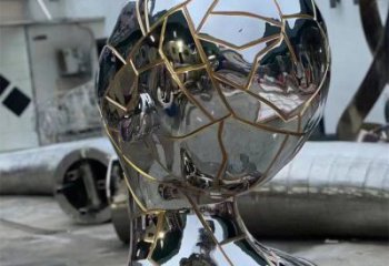 白鋼人頭像雕塑展品,金屬制作,鏡面人頭像雕塑精品