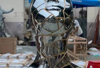白鋼人頭像雕塑制造商,鋼管組合,鏡面人頭像雕塑優選