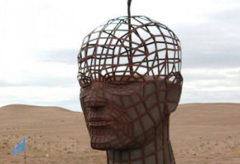 鏤空人頭像雕塑通用,陸地擺件,鐵藝人頭像雕塑點擊