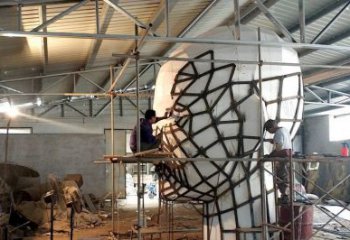 鐵藝人頭像雕塑制造,酒店擺件,鏤空人頭像雕塑選定