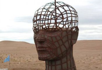 鐵藝人頭像雕塑專供,地標擺件,鏤空人頭像雕塑訂做